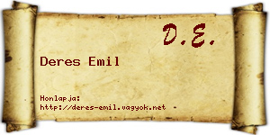 Deres Emil névjegykártya