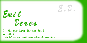 emil deres business card